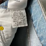 MOTHER SNACKS Cotton High Rise The Pleated Fun Dip Shorts in Just A Nibble 26 Blue Photo 7