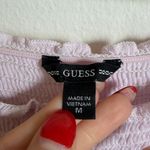 Guess Pink Nila Smocked Lace Long sleeve Crop Top Photo 2