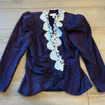 Vintage Scott McClintock Purple Lace Shiny Puff Sleeve Steampunk Jacket Size 10 Photo 0