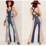 Free People Denim Dallas Jumpsuit Overalls Patchwork NEW Photo 2