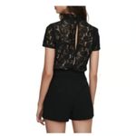 Maje  Ilo Ruffled-Trim Lace-Panelled Crepe Playsuit Size 36 EU Photo 2