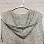 Tahari Gray Wool Blend Long Sleeveless Vest Cardigan Sweater hood Large Photo 5