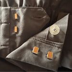 Athleta  Skyline Pant II Womens Sz 14 Paperbag Waist Pleated Tapered Black Belted Photo 6