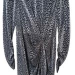 Calvin Klein  Metallic Animal Print Ruched Bodycon Dress Size 6‎ Party Formal EUC Photo 4