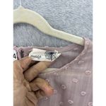 Everleigh  Women's Blouse Textured Mauve Smocked Hem Size Large Ruffle Photo 6