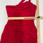 Jessica McClintock  Dress Womens 6 Red Jersey Knit One‎ Shoulder Gown Vintage Photo 6