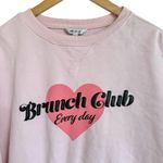 White Fox Boutique White Fox Pink Brunch Club Pullover Crew Sweatshirt Sweater Size M Photo 1