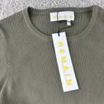 NWT REMAIN Birger Christensen Long Sleeve Ribbed Open Back Top Military Olive Photo 2