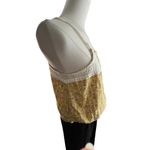 Universal Threads Universal Thread Crochet Floral Blouse M Yellow Button Front Boho Cottage Photo 2