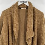 Altar'd State  Fuzzy Teddy Cardigan Sweater Brown Camel Cozy Women’s Size Large‎ Photo 1