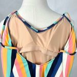 J.Crew Ballet Tank Swimsuit One Piece Multi-Color Striped Swimming Suit Sz Med Photo 2