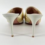 Aquazzura Firenze Rendez Vous 75 White Leather Gold Coil Mule Pumps Size 38.5 Photo 9