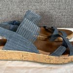 Skechers Slip Ins Cali Luxe Foam Beverlee Wedge Sandals Sz 8 Navy Summer Comfort Photo 1