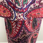 Loft  Dress Shift Ruffle Collar Lined Lightweight Floral Paisley Bold Bohemian Photo 7