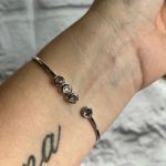 Halle rhodium gray crystal silver cuff bracelet new Photo 0
