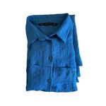 ZARA  Basic Womens Blue Long Sleeves Waist Cord Viscose Shirt Dress SZ XS # 1169 Photo 5