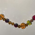 Vintage Earth Tone Faceted Crystals Necklace Orange Photo 5