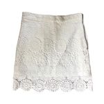 ZARA Trafaluc White Crochet Mini Skirt White Sz. S Lined Exposed Zipper Summer Photo 1