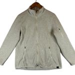 LL Bean Women's Oatmeal Fleece Full Zip Up Jacket Size XL Regular White Photo 0