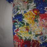 Impressions  L Gold Red Blue Floral Top Photo 2