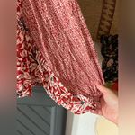 Free People Rouge open cardigan floral Balloon Sleeve Top Red XS Photo 3