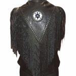 A.M. Bernardo Native Fringed Genuine Leather Black Size XXL Photo 3