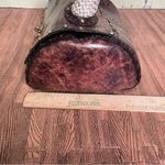 Wabags Brown Large Handcrafted Leather Turnlock Handbag Braided Handle Brown Photo 2