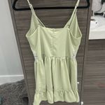 Cider  solid hollowed out ruffle mini dress Photo 4