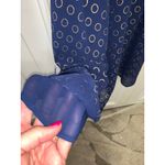 Michael Kors NWT  Women's Chain Halter Blouse Large‎ Blue Gold Party Photo 3