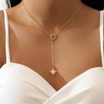 Boutique Rhinestone Star Lariat Necklace  Photo 0