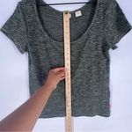 Levi's  90's Olive Green Marled Ribbed Knit‎ Scoop Neck Short Sleeve Tee Size XL Photo 7