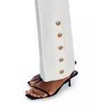 AQUA  White Flare Leg Trousers Button Accents Career Pants Size‎ L Photo 6