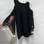 Vava by Joy Han  small Cold Shoulder Floral Embroidered black Blouse bell sleeve Photo 3