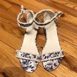 Stuart Weitzman Coquette Watercolor Chunky Block Floral Raw pumps heels Coastal Prom wedding guest Formal Print Minimalist Festival Photo 1