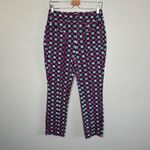 Anthropologie Maeve Womens High Waisted Geometric Slim Ponte Pants Size 8 Photo 2