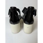 8100 Melrose Cross Strap Black Patent Buckle Wedge Sandal Women’s Size 41 Italy Photo 3