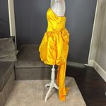 Short Yellow Strapless Homecoming Prom Dress Corset Back Bow Puffy Skirt Size M Yellow Size M Photo 5