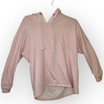 O'Neill O’Neill Pink White Striped Cotton Hoodie Sweatshirt Surf Lounge Pullover L Photo 0
