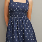 Hill House Cher Mini Dress, Navy Floral Jacquard, XS Photo 0