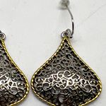 NEW REAL SIMPLE drop dangle open mesh pattern gold and silver fashion earrings Photo 5