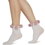 Ebba pom pom socks in dusty rose Pink Photo 3