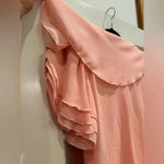 Vintage Justin David New York Romantic Whimsical Ruffle Gown Dress Size 10 Med Pink Photo 4