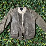 MARNA RO Embroidered Sparkling Bomber Jacket Size Small Gray Photo 11