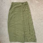 Urban Outfitters  Natalia Side Slit Button Up Midi Skirt Size Small Olive Green Photo 2