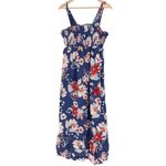 Isabel Maternity Maxi Dress Floral Print Blue Red White Smocked Top XL Photo 1