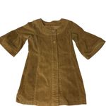LAL Women's Corduroy Button Front Dress with‎ Bell Sleeve Camel Brown Size M Size M Photo 5