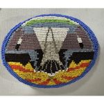Source Unknown VTG Native American Handmade Beaded Belt Buckle Deer hide Leather Backing Photo 4