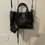 Balenciaga  Tote Shoulder Bag 535269 Papier Mini Side Zip Black Used Authentic‎ Photo 1