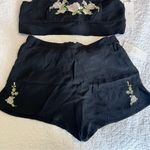 RYA MAGNOLIA BRALETTE SET Black Floral Embroidered Size Small S NWT Photo 5