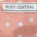 Body Central Blush and white polka dot split back top size medium Photo 4
